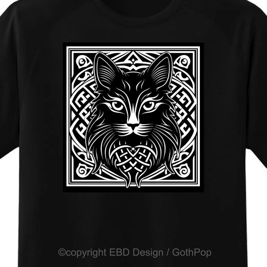 Knotwork Black Cat T Shirt and More