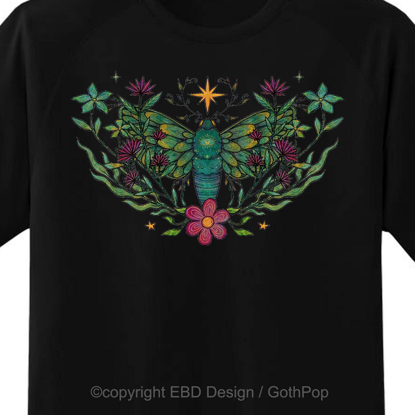 Luna Moth and Star T Shirt and More