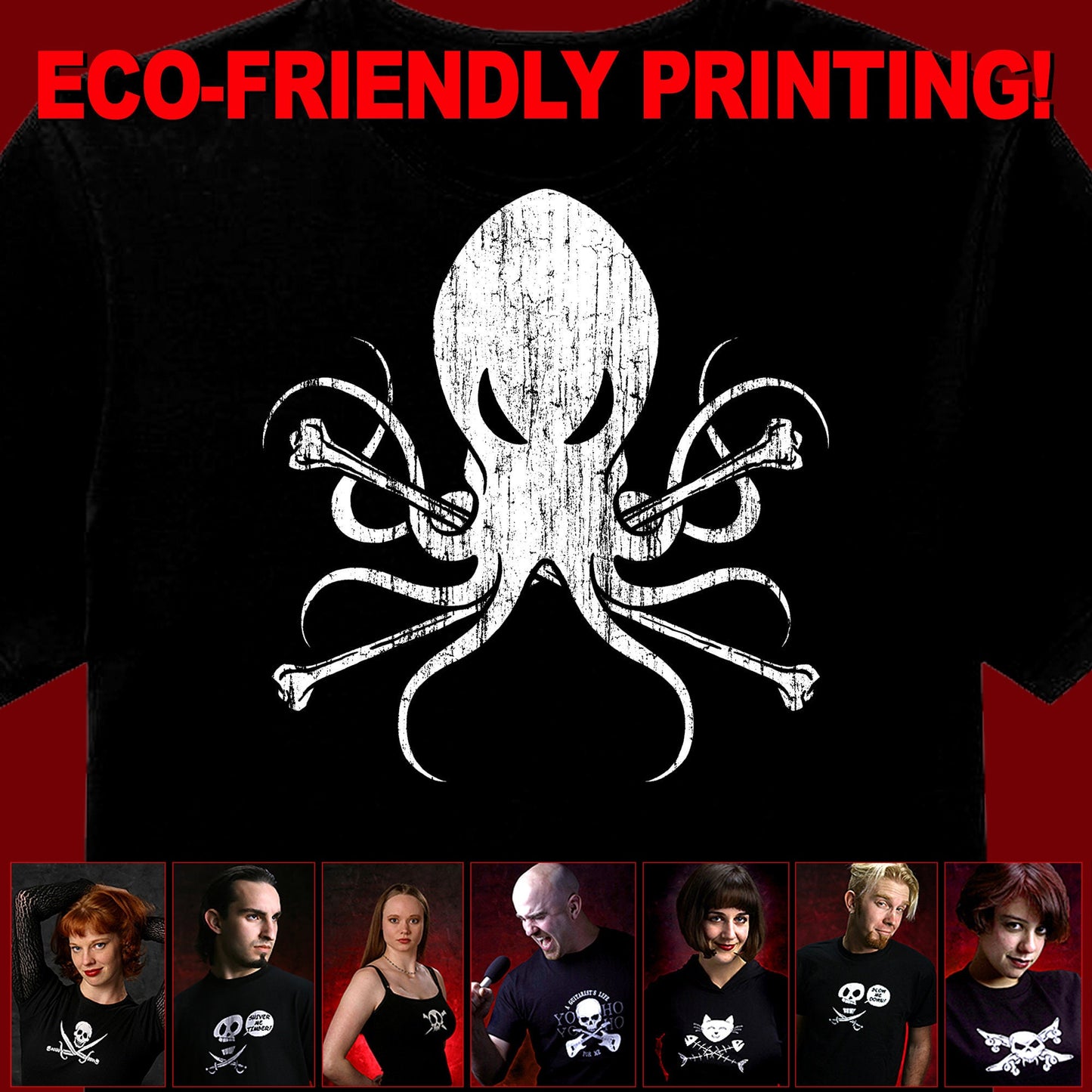 Pirate Shirt, Skull Shirt, Pirate T-shirt, Pirate Gift, Distressed Kraken