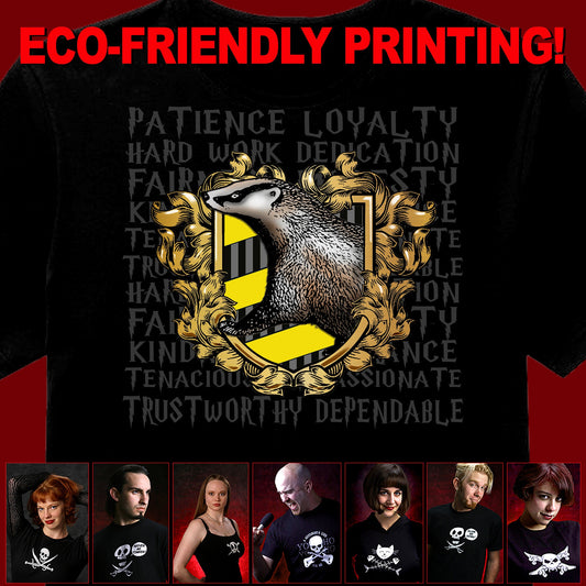 Badger House Crest /HP Wizard World /BadgerT Shirt  / Potter t-shirt / wizard gift