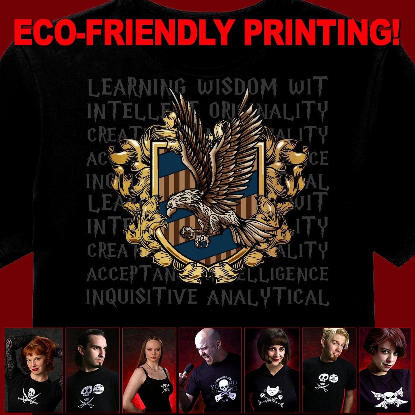 Eagle House Crest /HP Wizard World / Eagle T Shirt  / Potter t-shirt / wizard gift