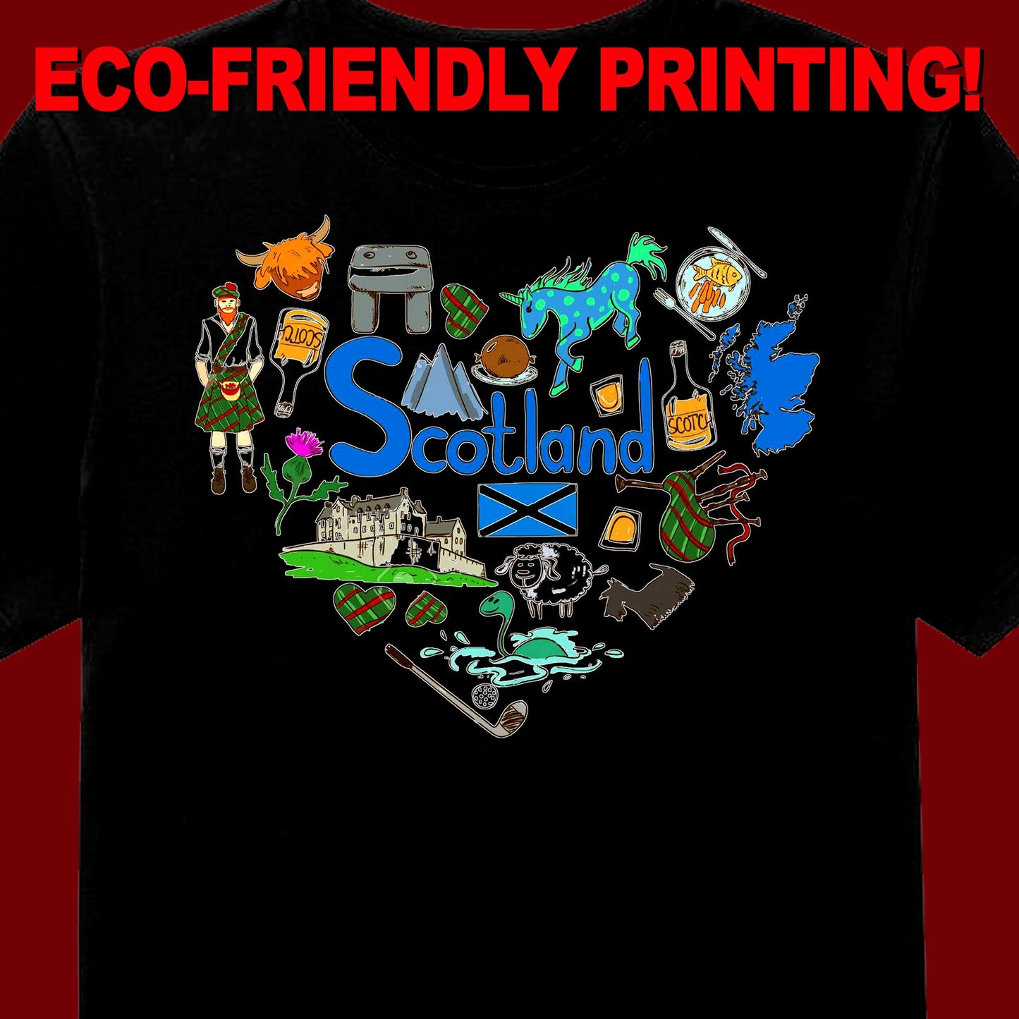 I Heart Scotland T-Shirt, Scotland  tee, Celtic T-shirt, Celtic Gift, Scottish