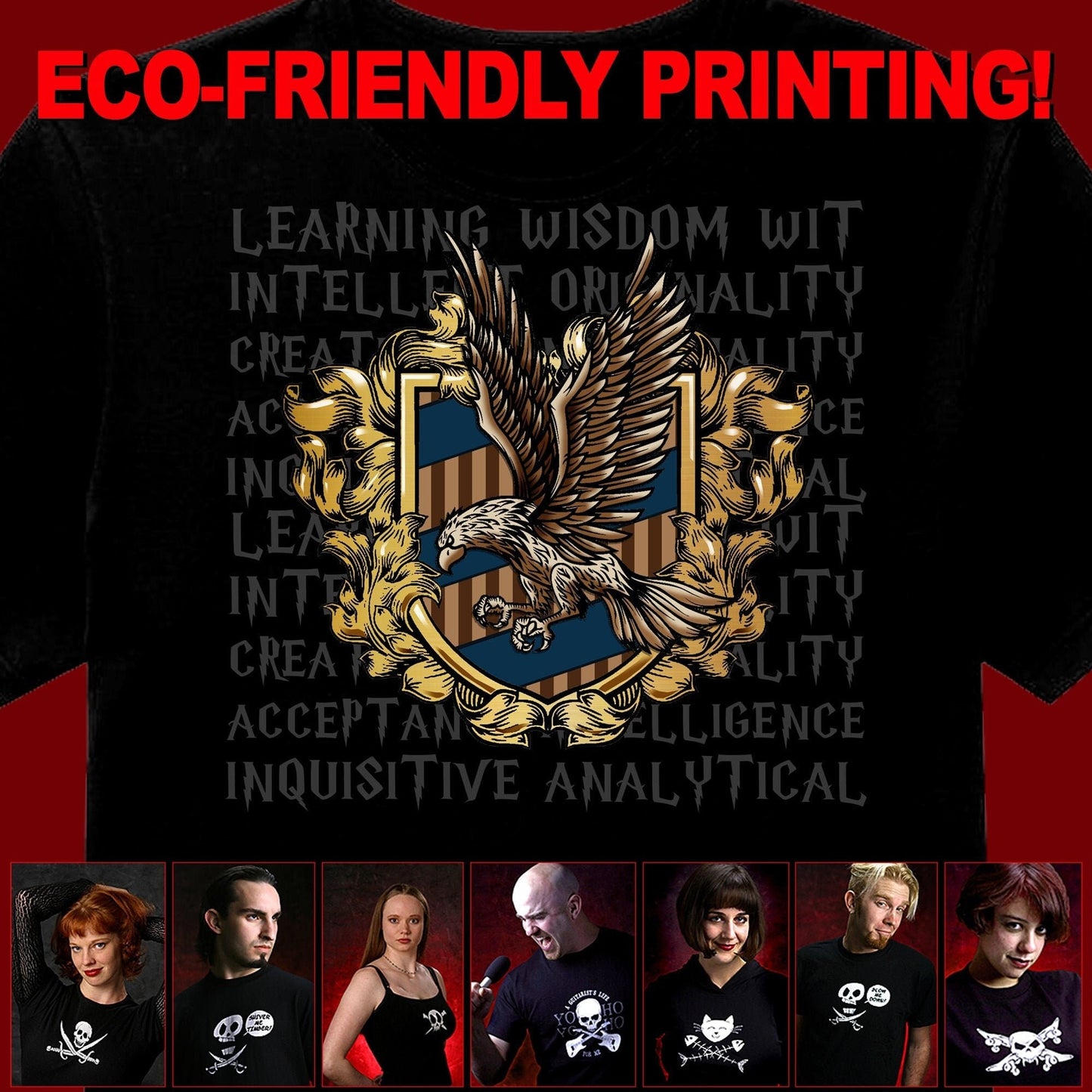 Eagle House Crest /HP Wizard World / Eagle T Shirt  / Potter t-shirt / wizard gift