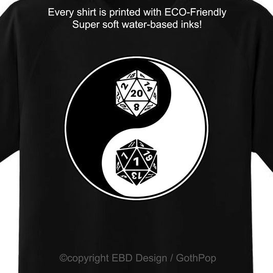 Yin Yang d20 T Shirt and More