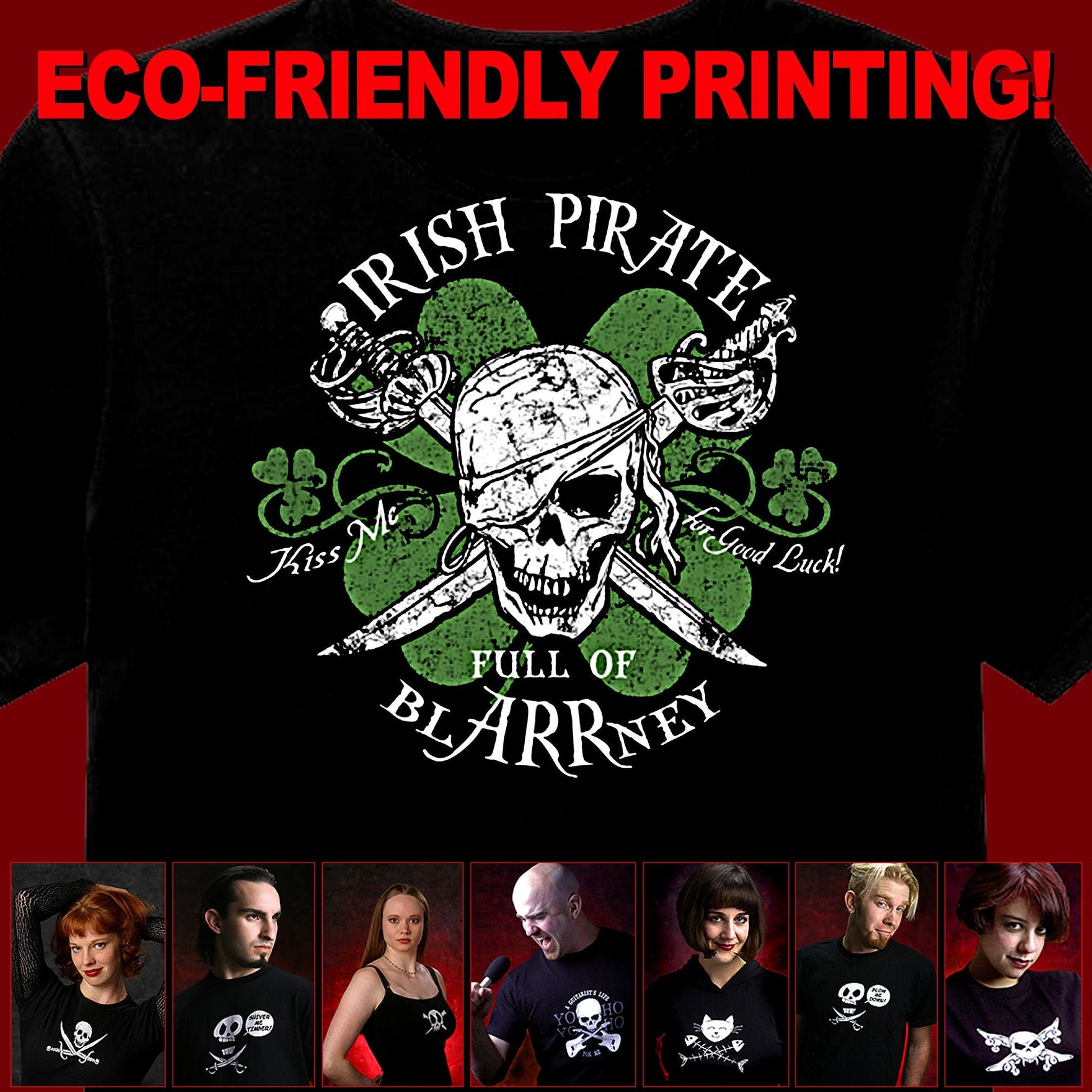 Pirate Shirt, Skull Shirt, Pirate T-shirt, Pirate Gift, Irish Pirate
