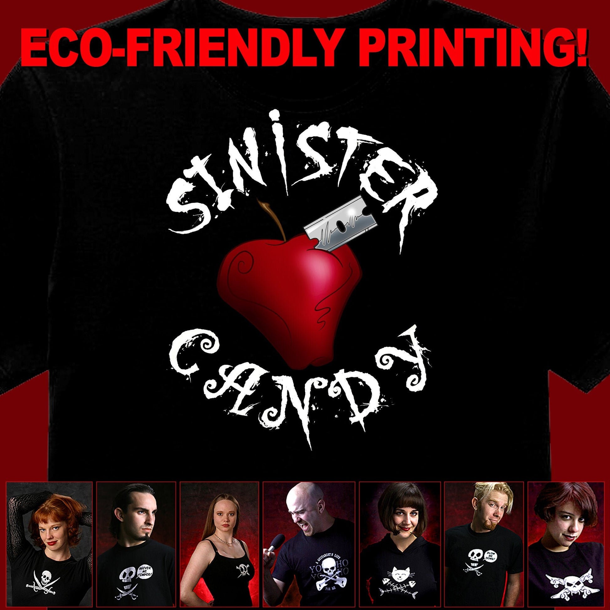 Gothic Shirt, Alternative Shirt, Goth T-shirt, Goth Gift, Sinister Candy Apple & Razor