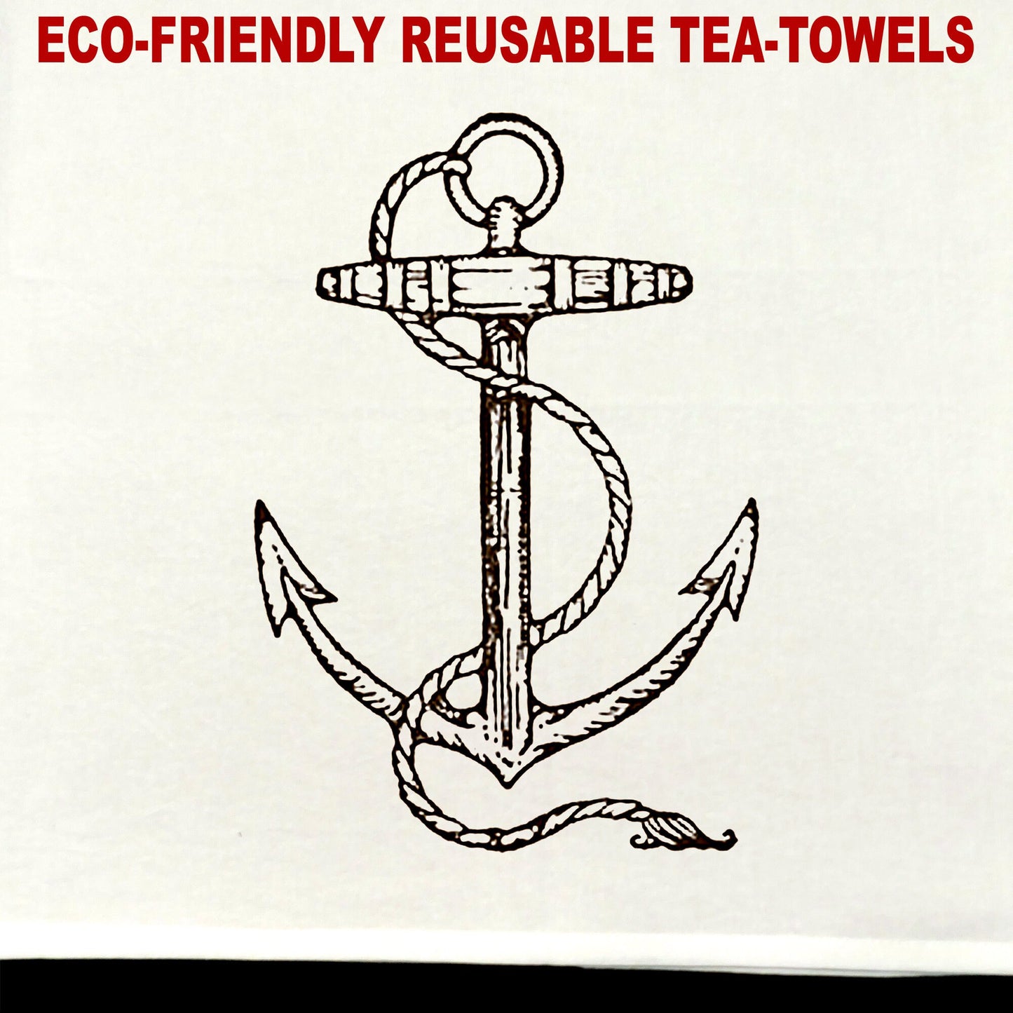 Anchor Tea Towel / tea towel / dish towel / hand towel / reusable wipe / kitchen gift / kitchen deco