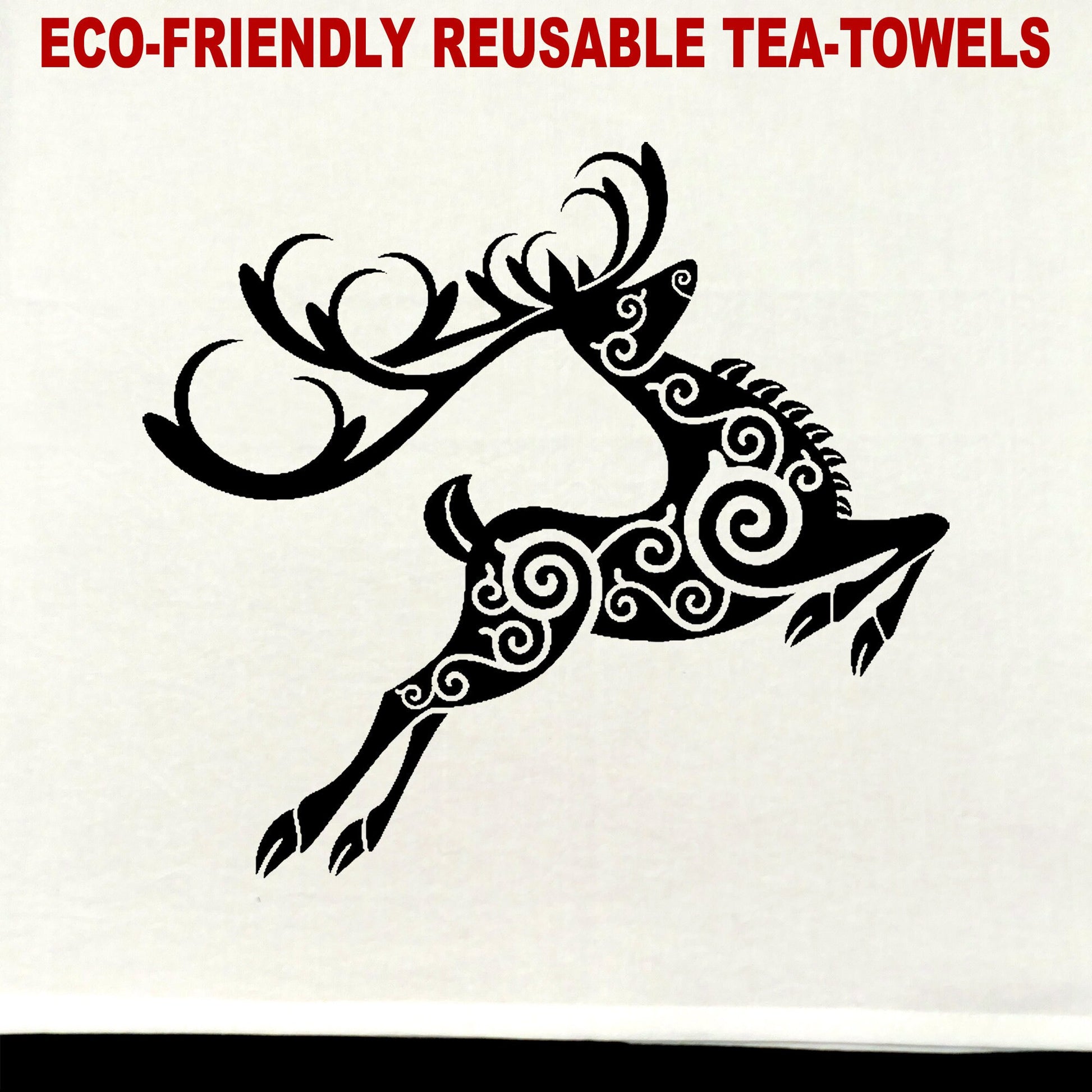Celtic Stag Tea Towel / tea towel / dish towel / hand towel / reusable wipe / kitchen gift / kitchen deco