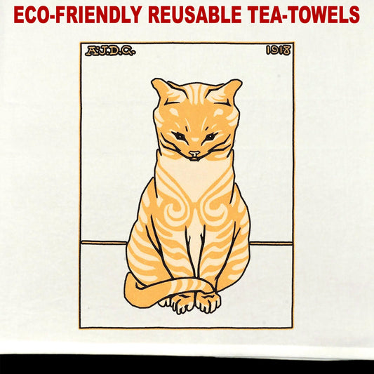 Ginger Cat Tea Towel / tea towel / dish towel / hand towel / reusable wipe / kitchen gift / kitchen deco