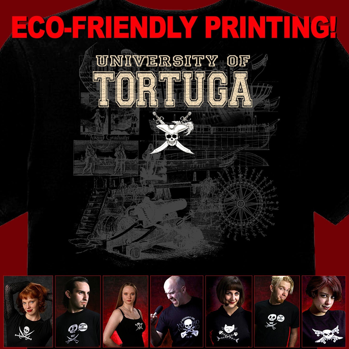 Pirate Shirt, Skull Shirt, Pirate T-shirt, Pirate Gift, University of Tortuga