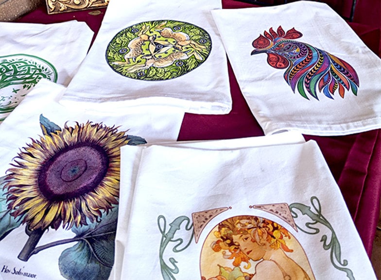 Mucha Grapes Tea Towel / tea towel / dish towel / hand towel / reusable wipe / kitchen gift / kitchen deco