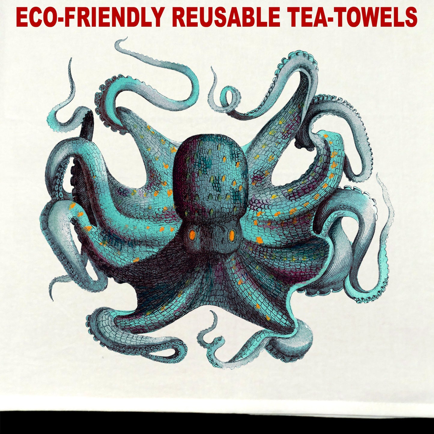Octopus #1 Tea Towel / tea towel / dish towel / hand towel / reusable wipe / kitchen gift / kitchen deco