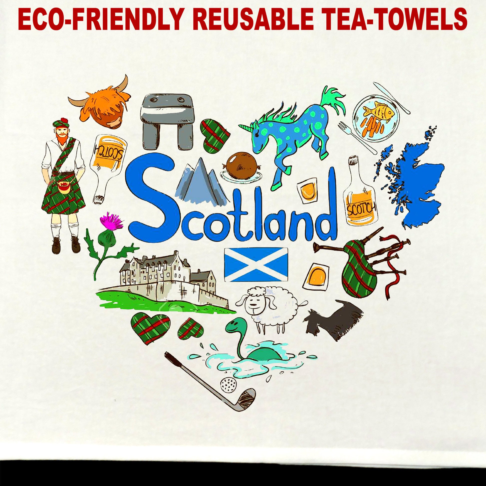 Scotland Tea Towel / tea towel / dish towel / hand towel / reusable wipe / kitchen gift / kitchen deco
