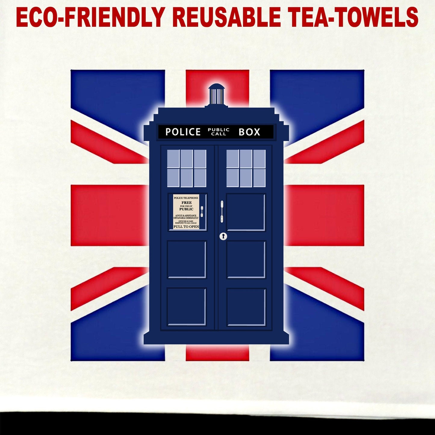 Police Box Tea Towel / tea towel / dish towel / hand towel / reusable wipe / kitchen gift / kitchen deco