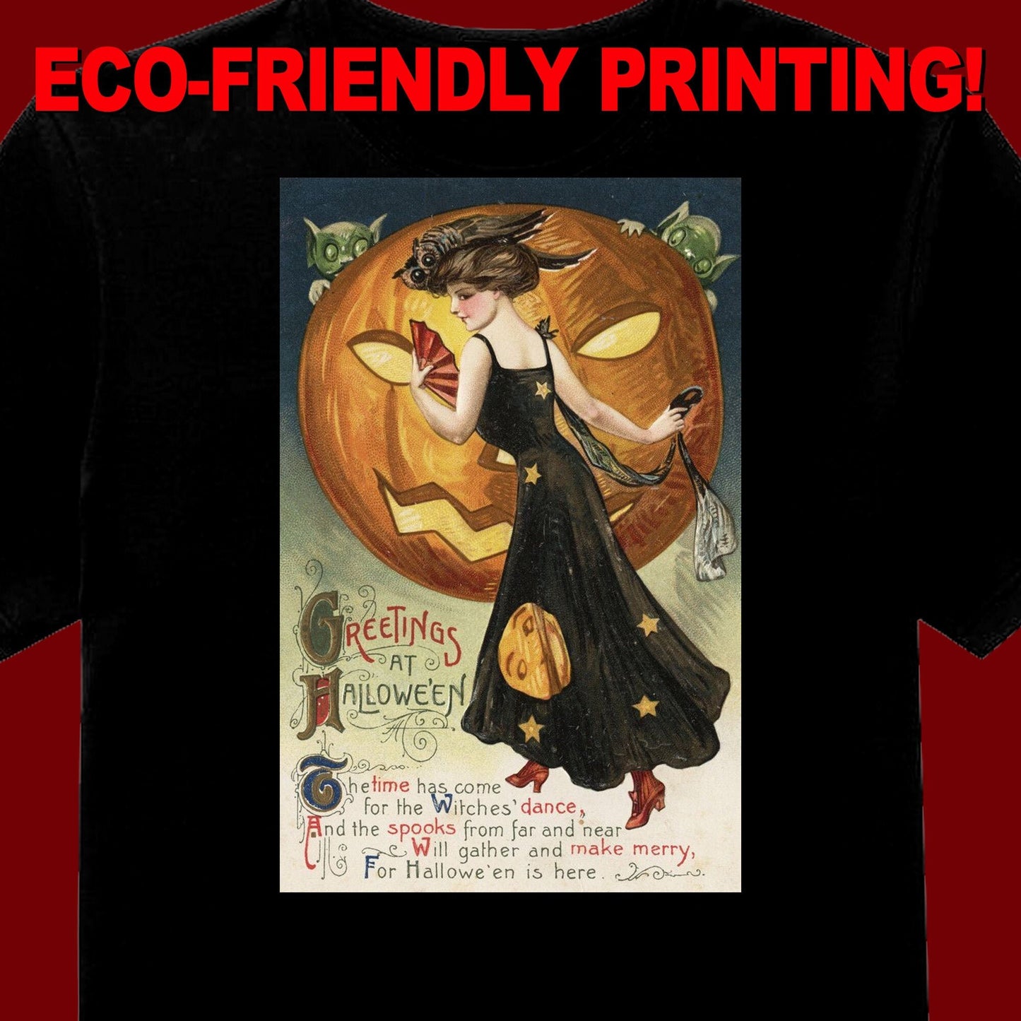 Vintage Halloween Postcard T-Shirt #11 / Halloween Tee / Gothic Vintage gift