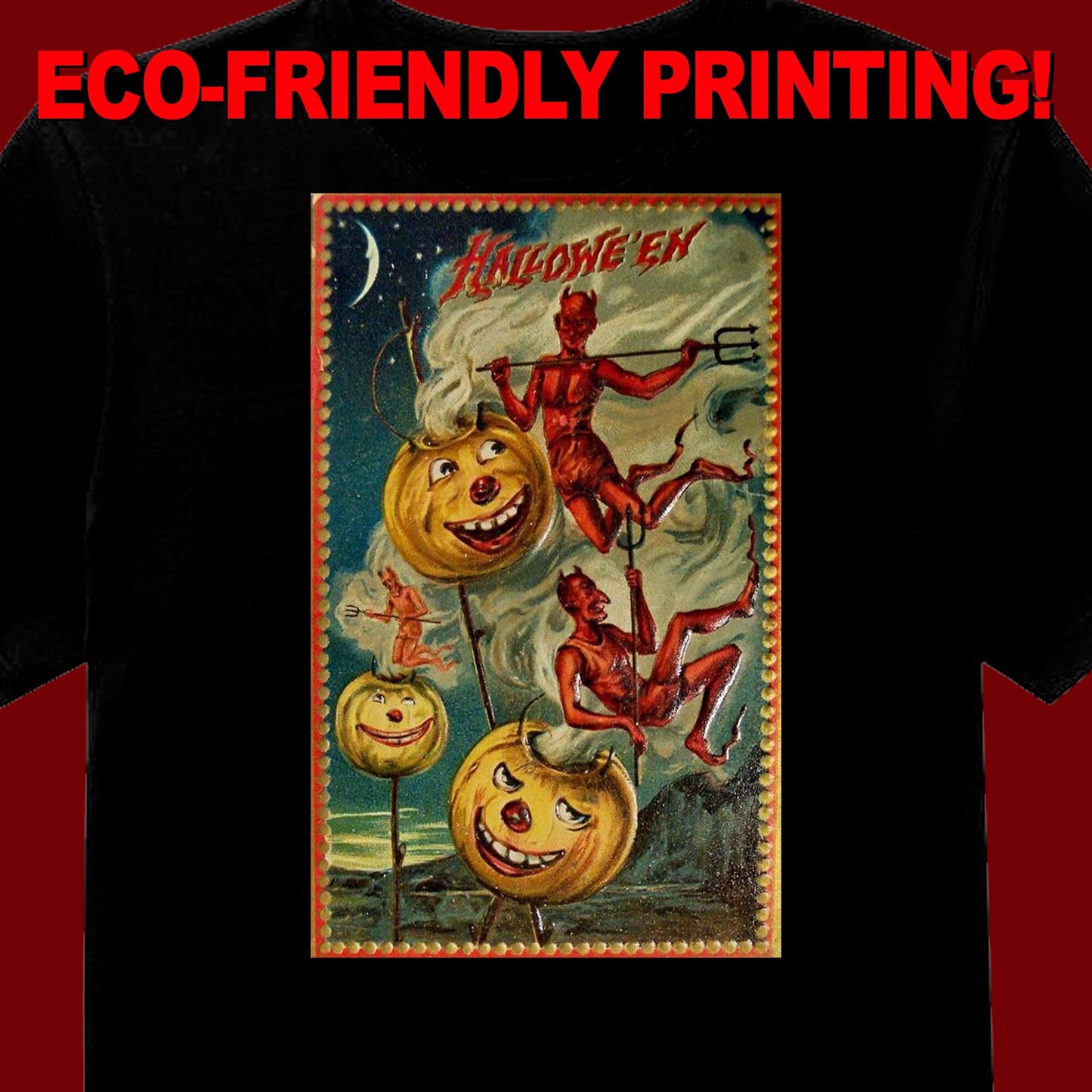 Vintage Halloween Postcard T-Shirt #17 / Halloween Tee / Gothic Vintage gift