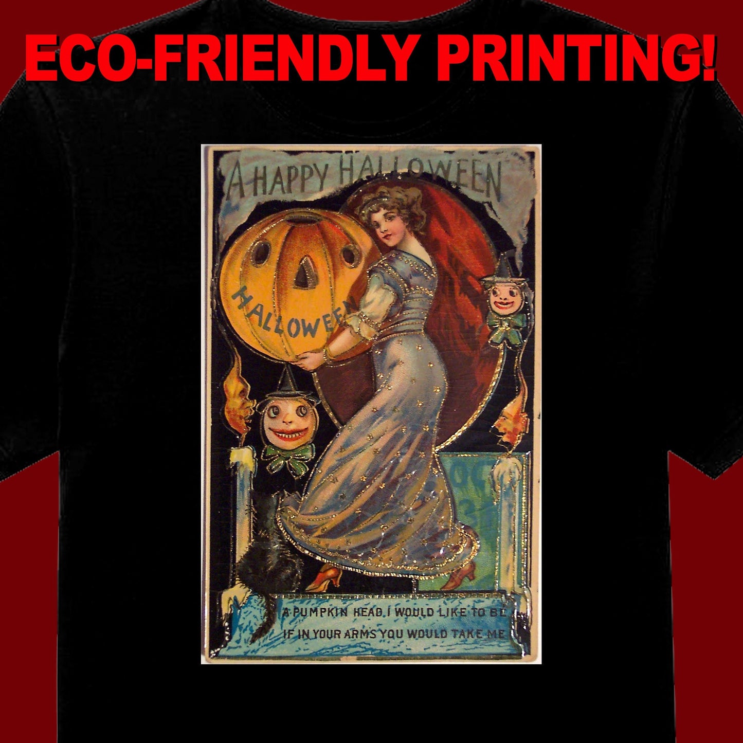 Vintage Halloween Postcard T-Shirt #10 / Halloween Tee / Gothic Vintage gift