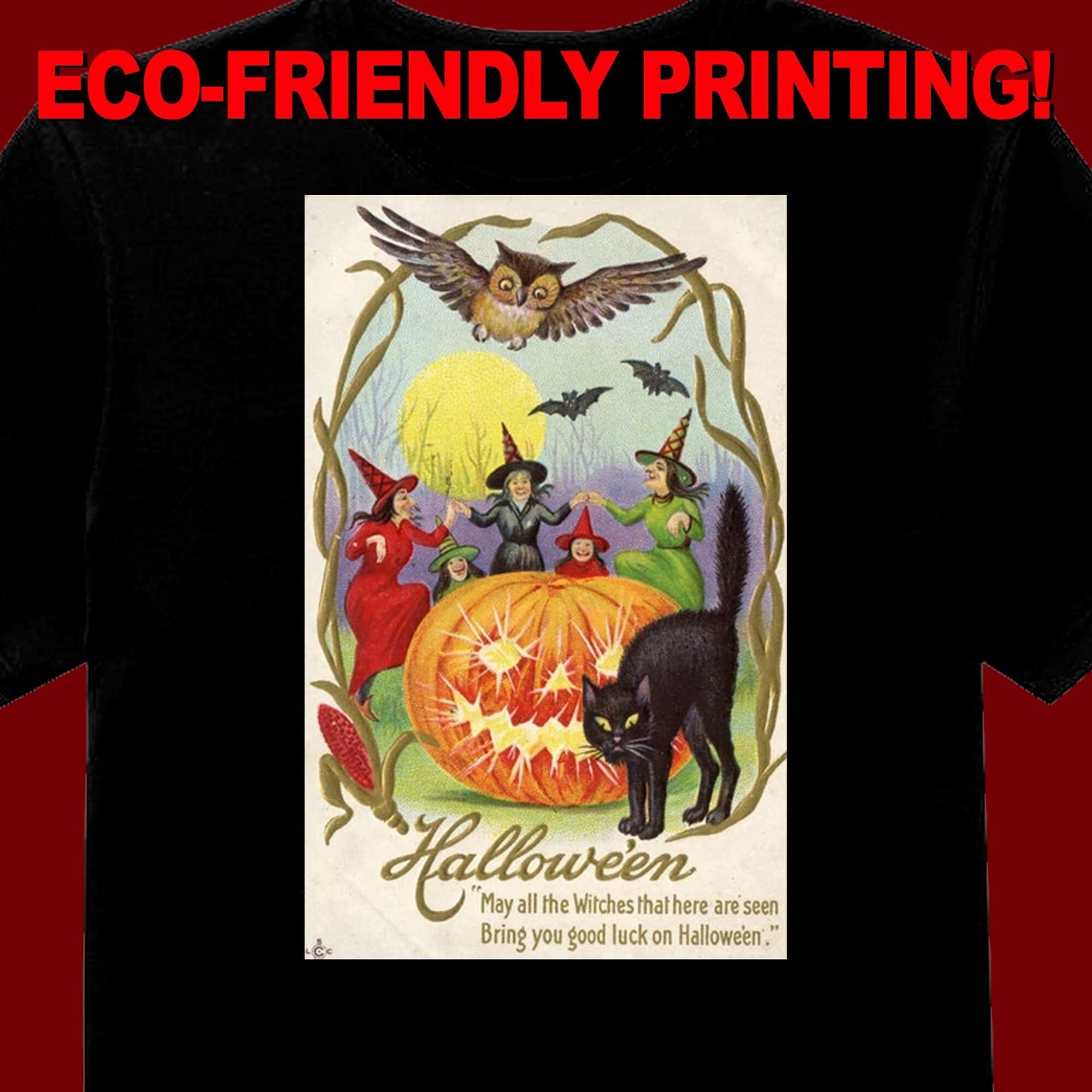 Vintage Halloween Postcard T-Shirt #15 / Halloween Tee / Gothic Vintage gift