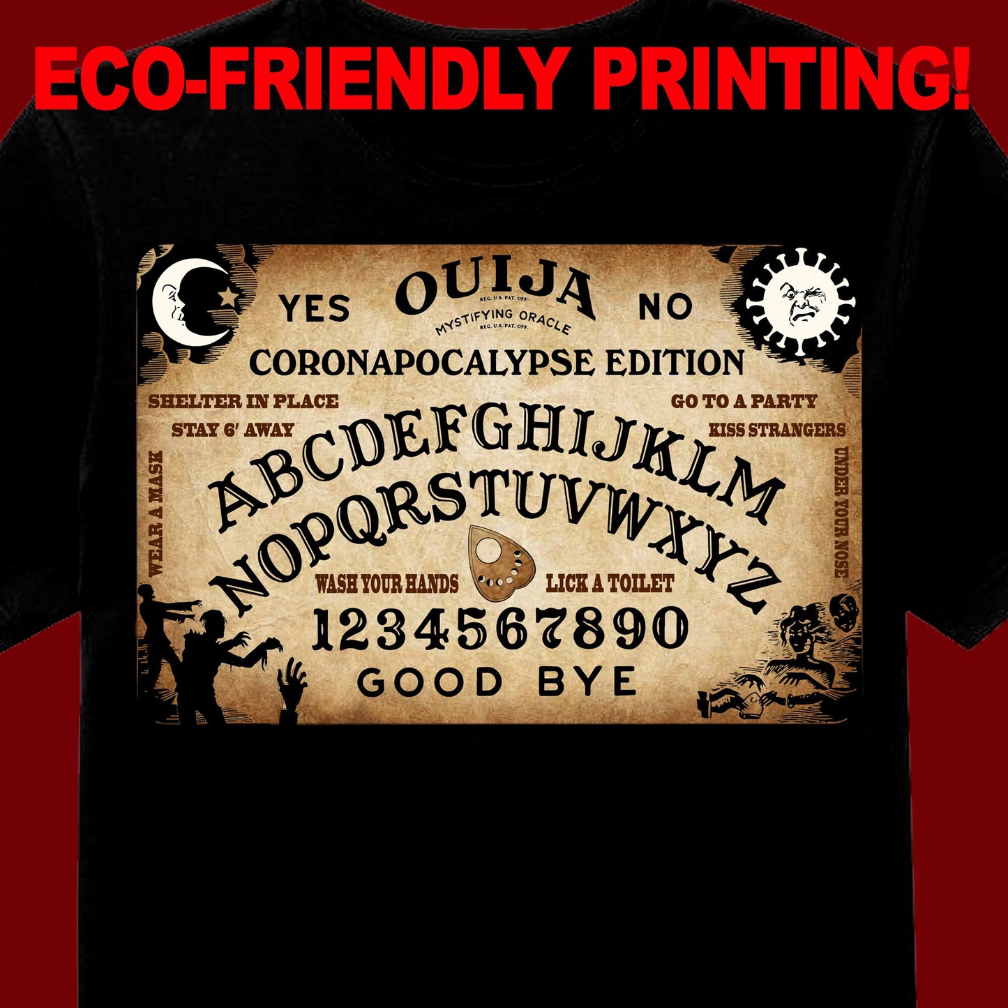CoronApocalypse Ouija T-Shirt/ Ouija Corona Tee / Ouija Board gift