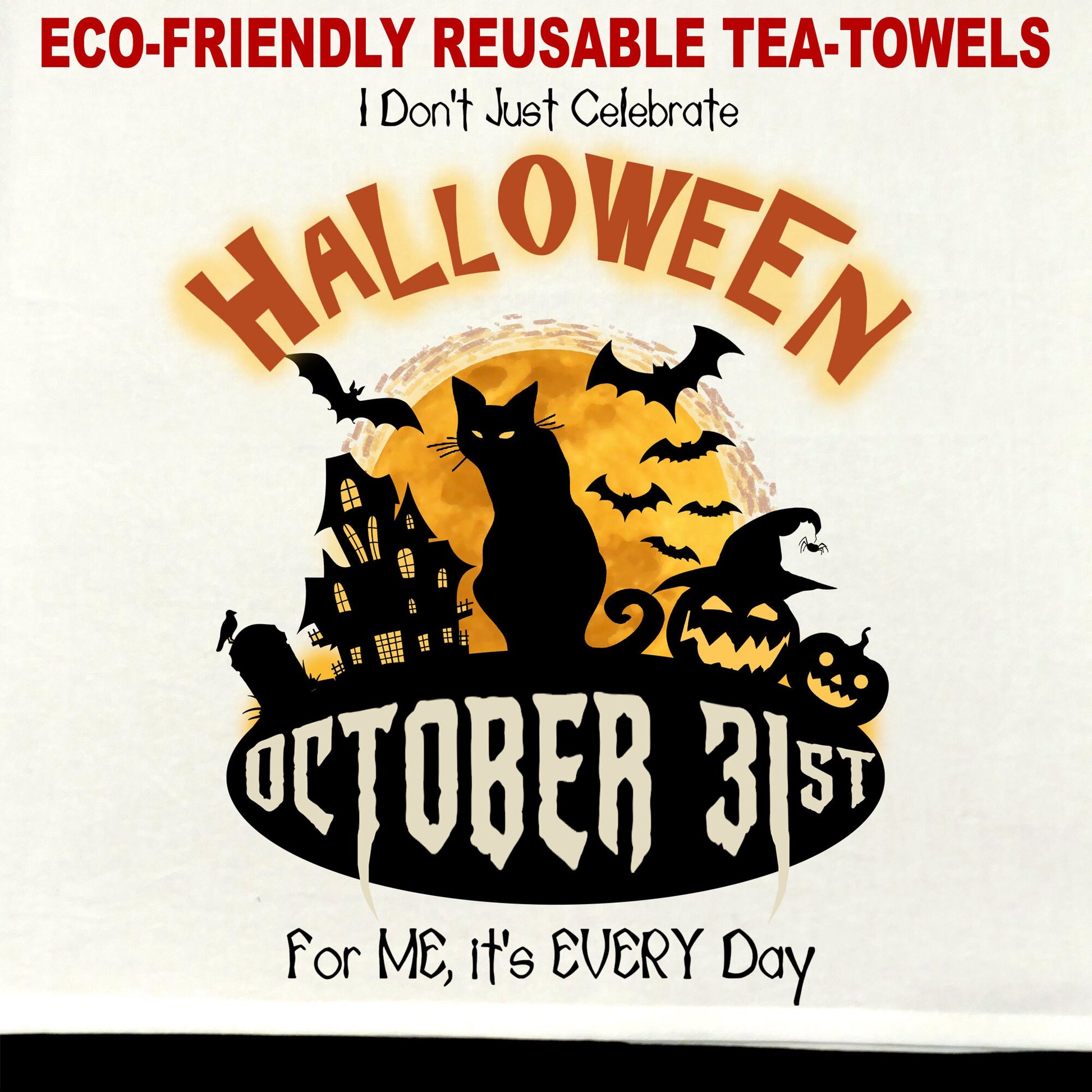 Halloween 365 Tea Towel / tea towel / dish towel / hand towel / reusable wipe / kitchen gift / kitchen deco