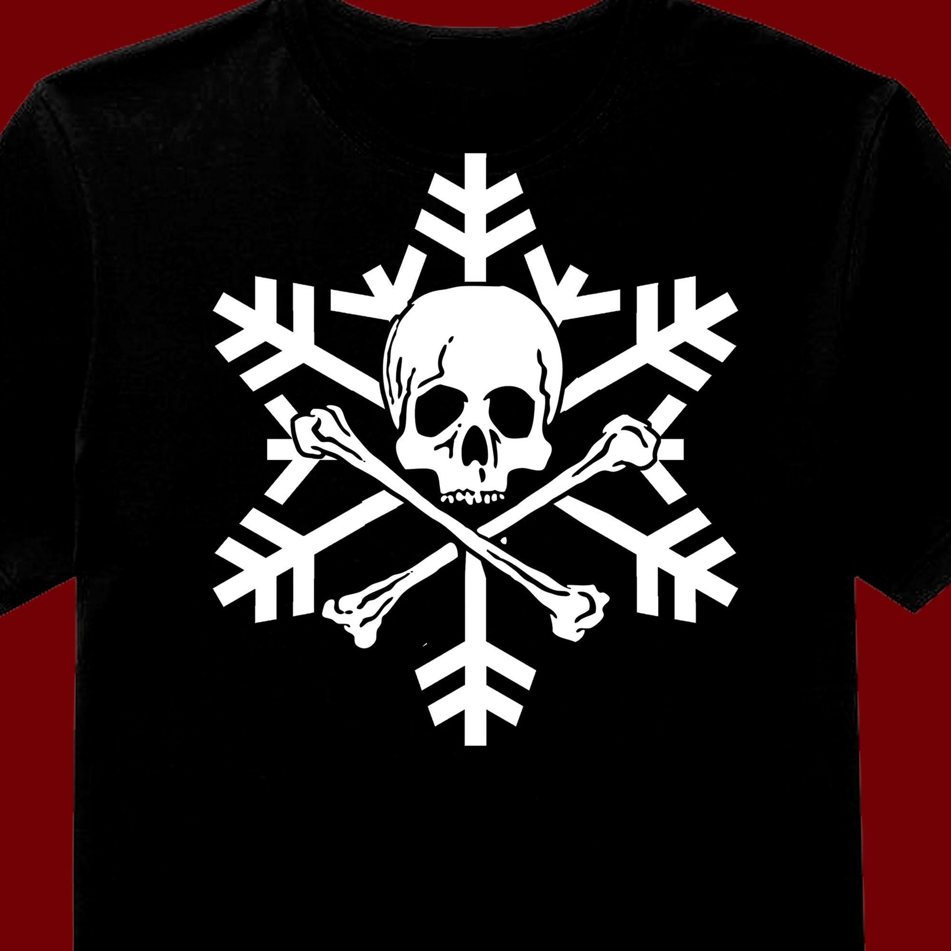 Skullflake t-shirt, Skull snowflake  tee, gothic xmas shirt, christmas skull gift