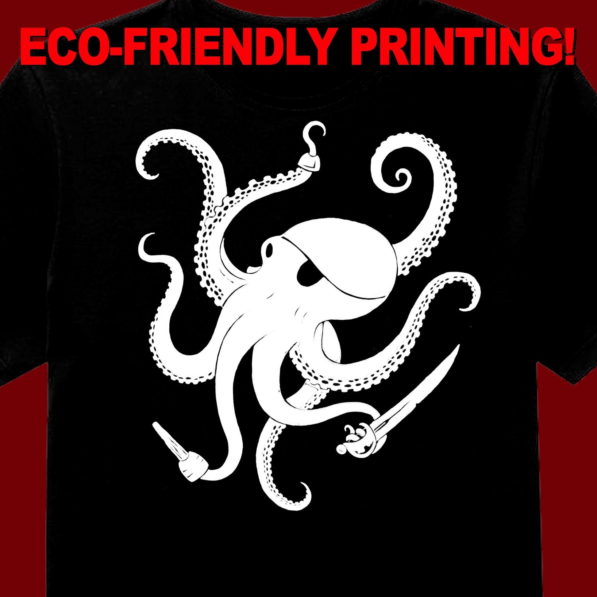 Pirate Octopus t-shirt, Pirate tee, Octopus shirt, Pirate gift
