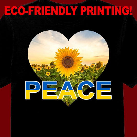 Peace & Sunflowers Ukraine T Shirt, Ukraine T, Ukraine fit