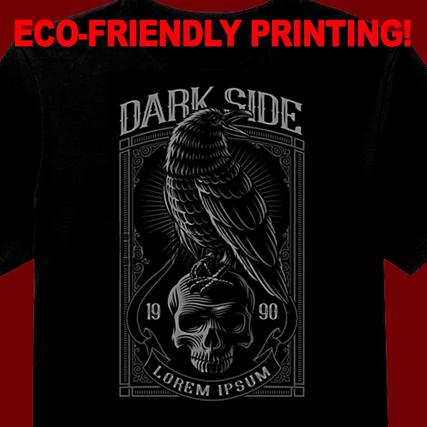 Darkside Raven, Gothic tee, Goth shirt, Raven Gift